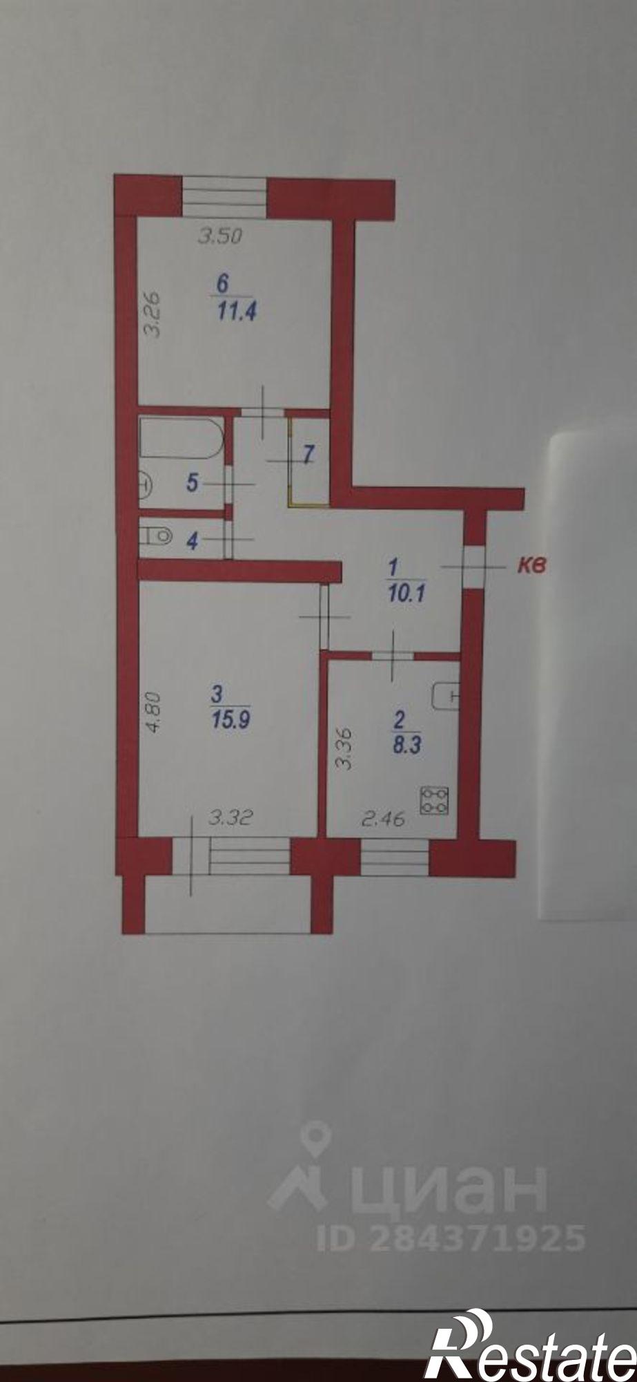 Купить квартиру за 3 800 000 рублей на ул Победы, 66